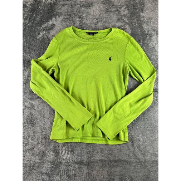 Ralph Lauren Sport Lime Green Long Sleeve Cotton Sweater Women's XL - Picture 1 of 8